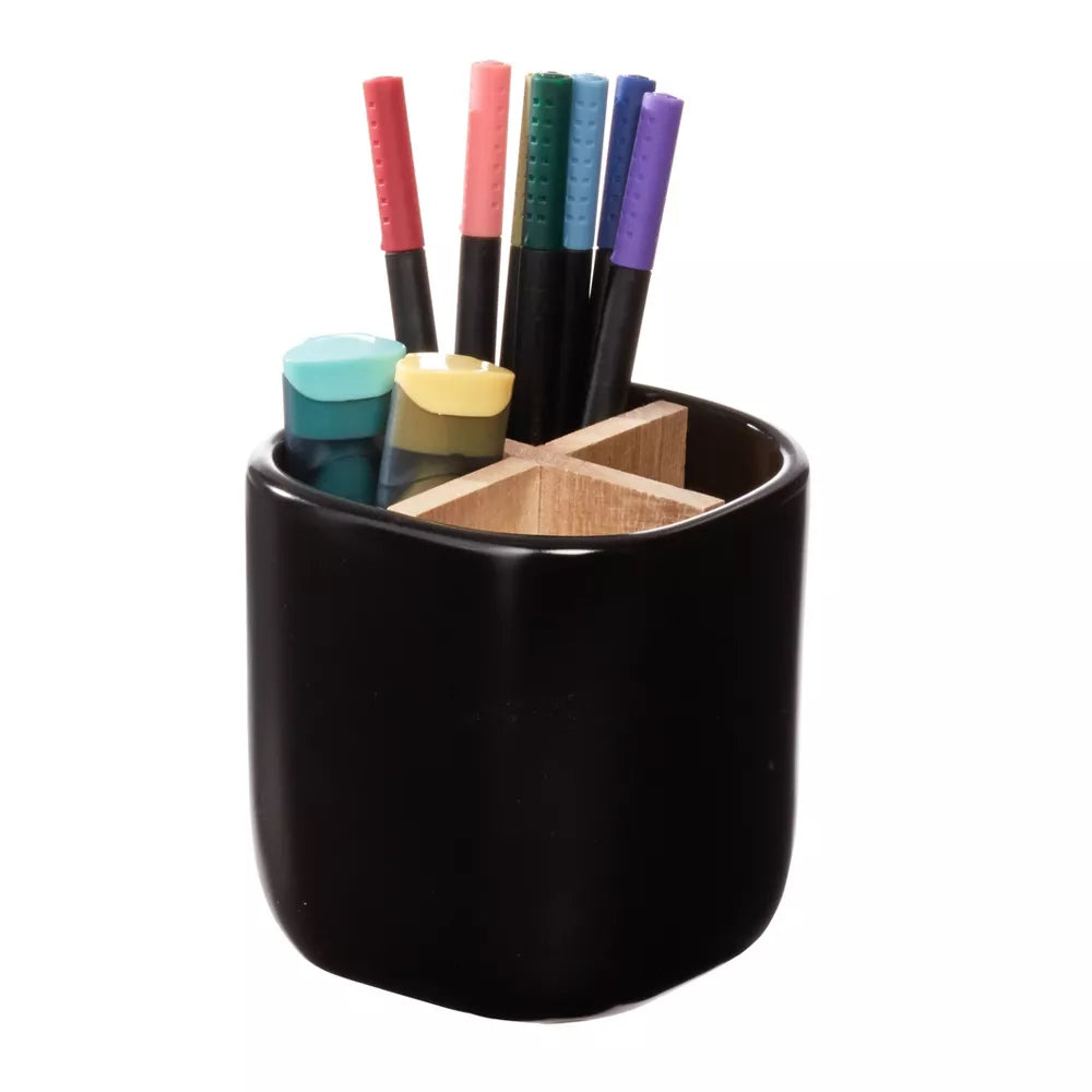 Eco Office Divided Ceramic Cup Matte Black