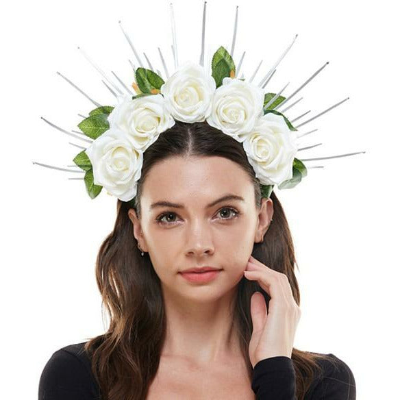 Day of the dead Floral Headband White