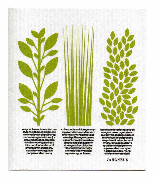 SWEDISH DISHCLOTH - HERBS - GREEN
