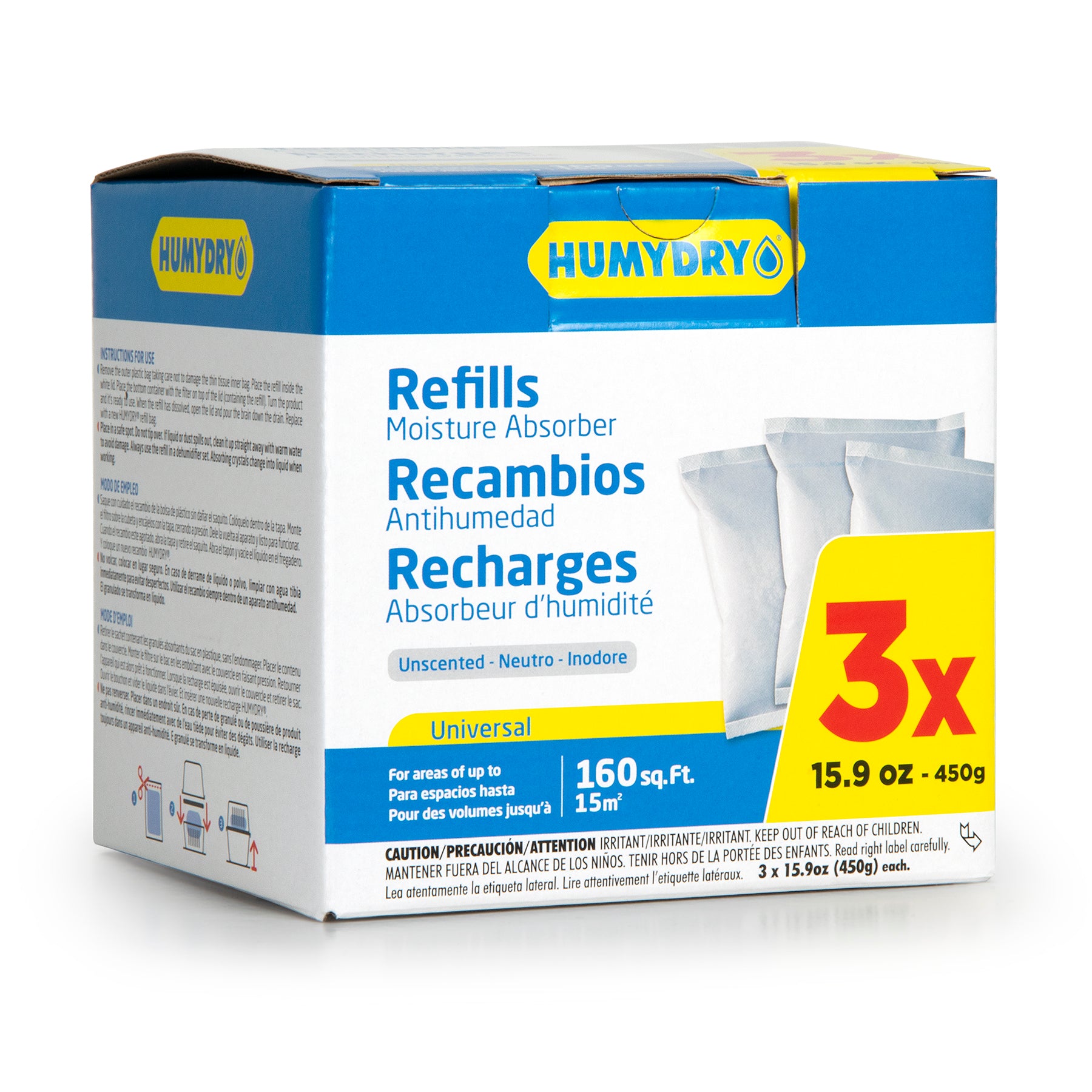 Refill Moisture Absorber 3 x 450gr. Unscented