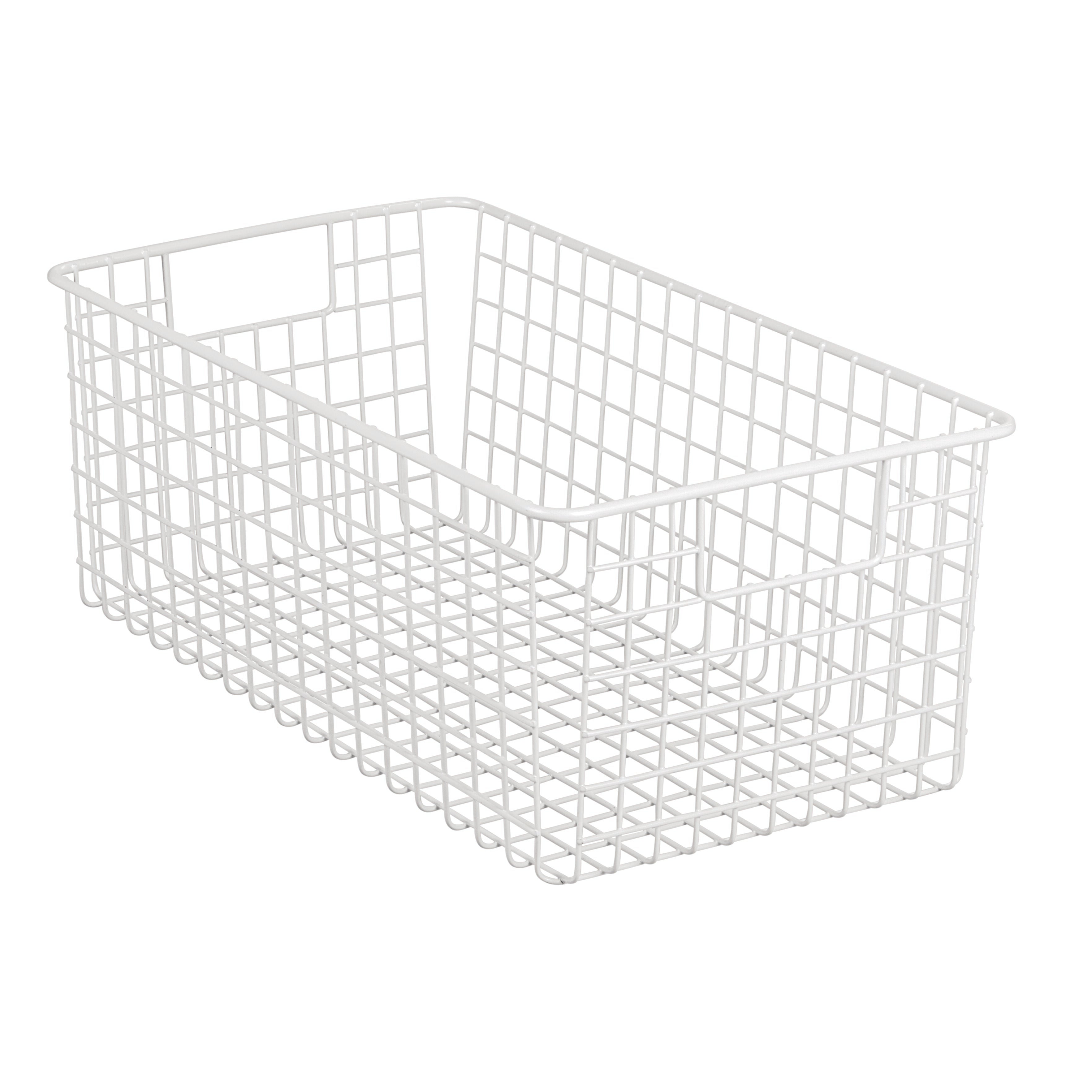 Matte White Deep Wire Basket 16x9x6"