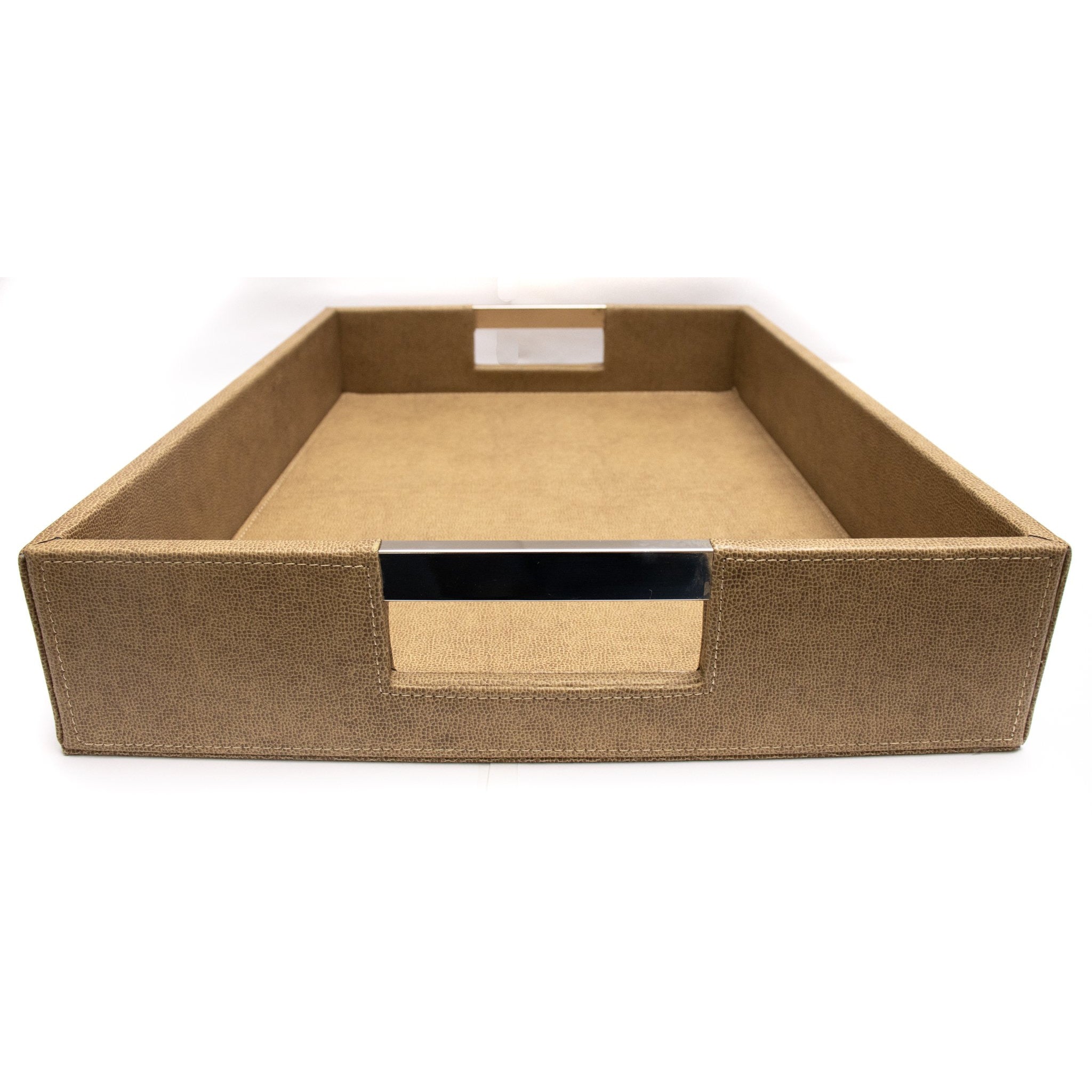 Beige Faux Leather Tray