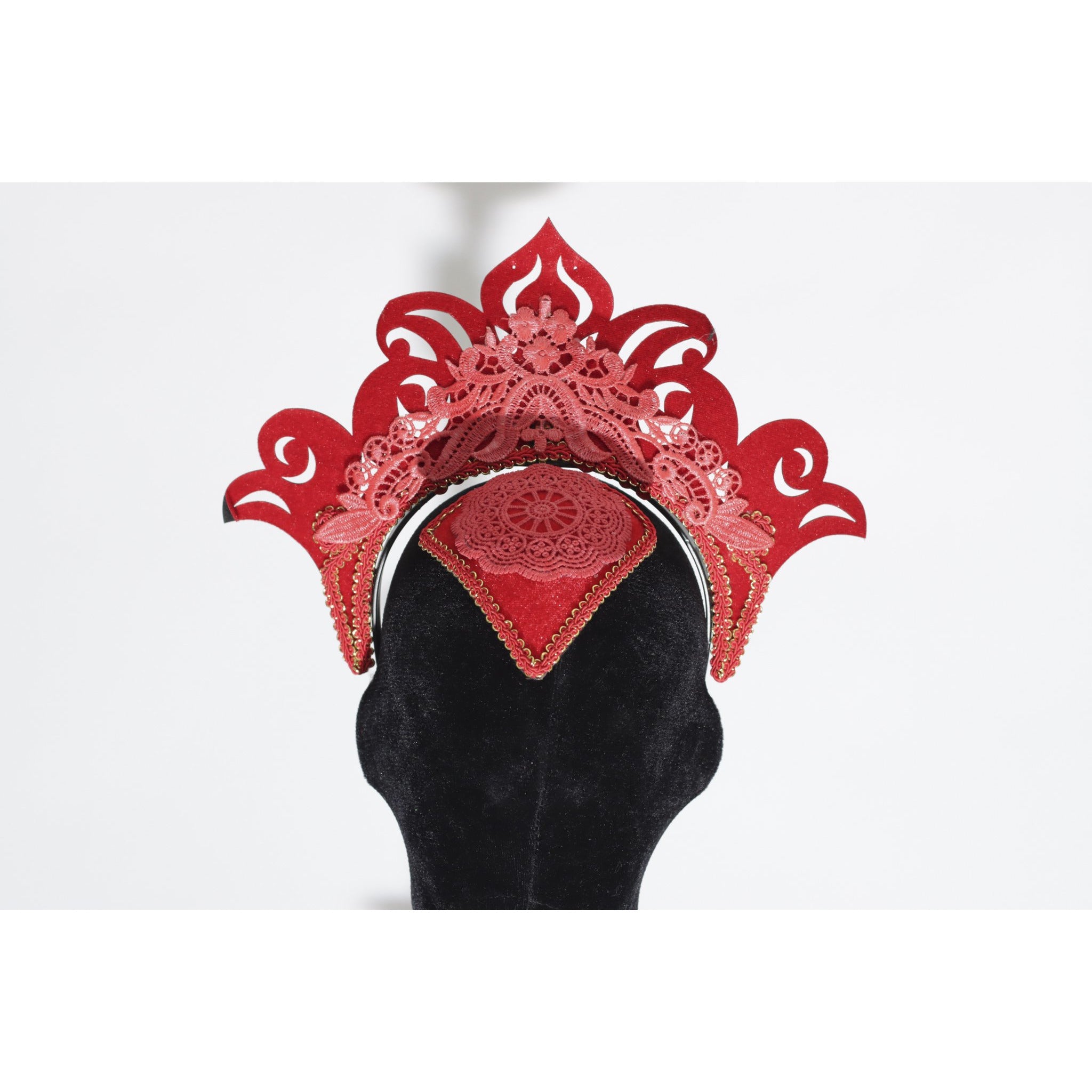 Carnival red headpiece