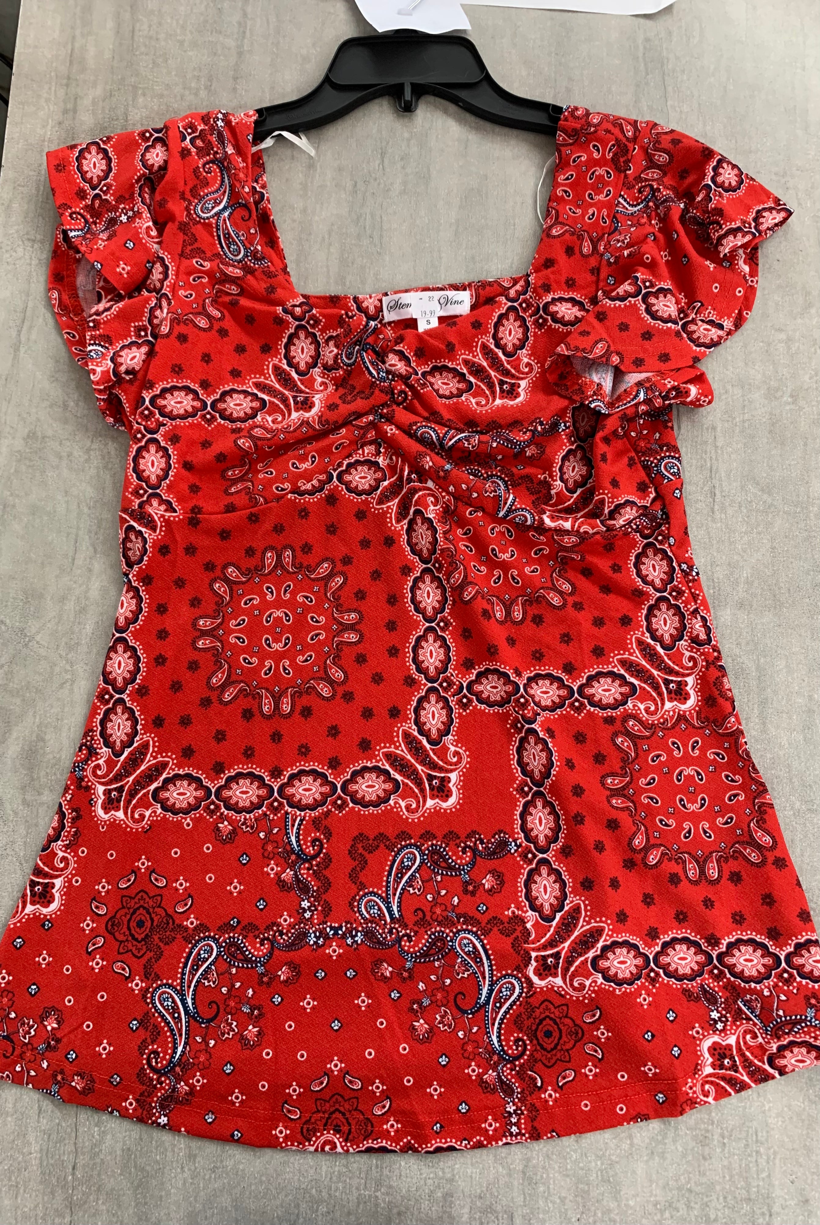 CINCHED BODICE BABY DOLL-RED-FUSCHIA ORG YEL
