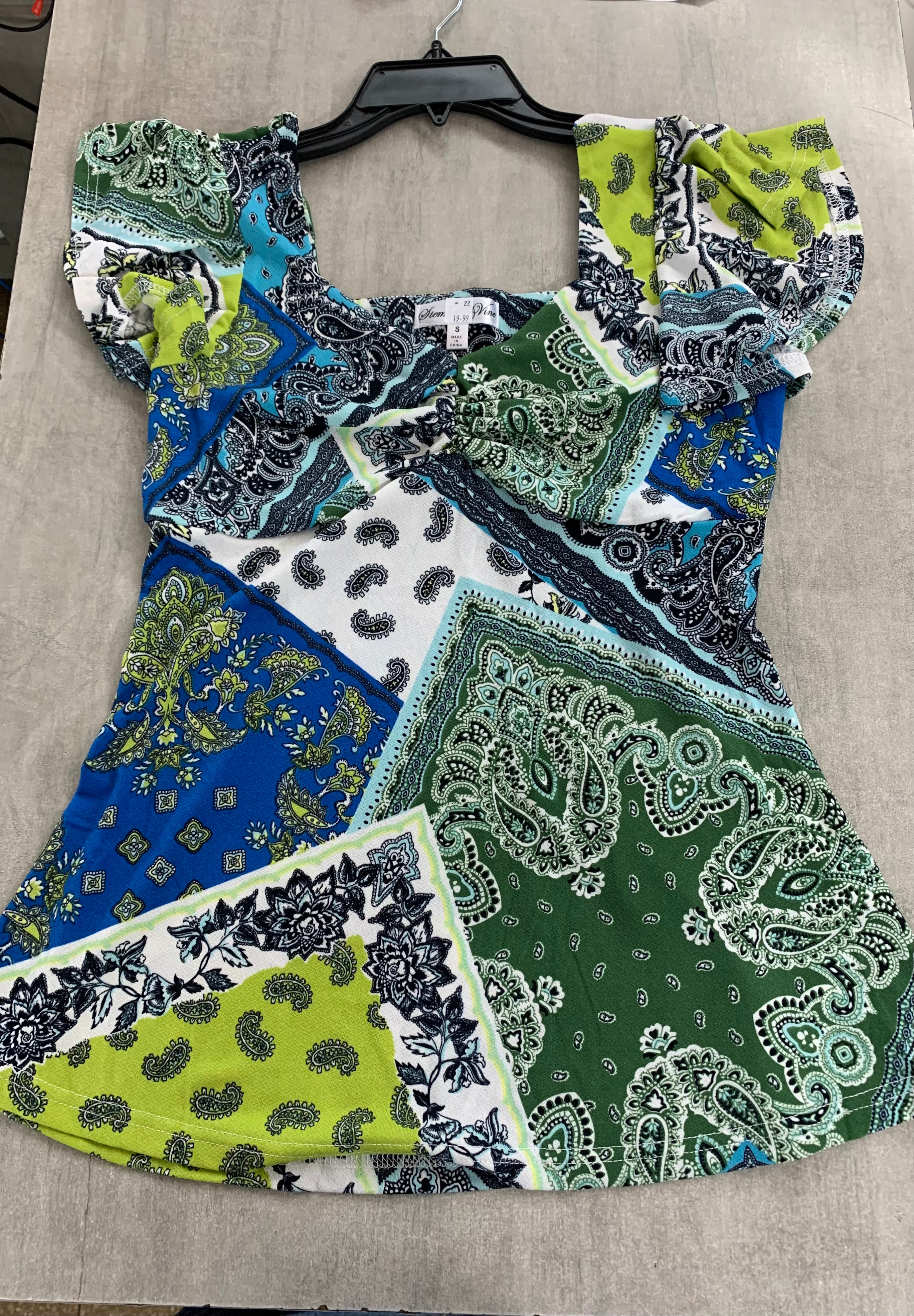 CINCHED BODICE BABY DOLL-BLU-CHART.IVR