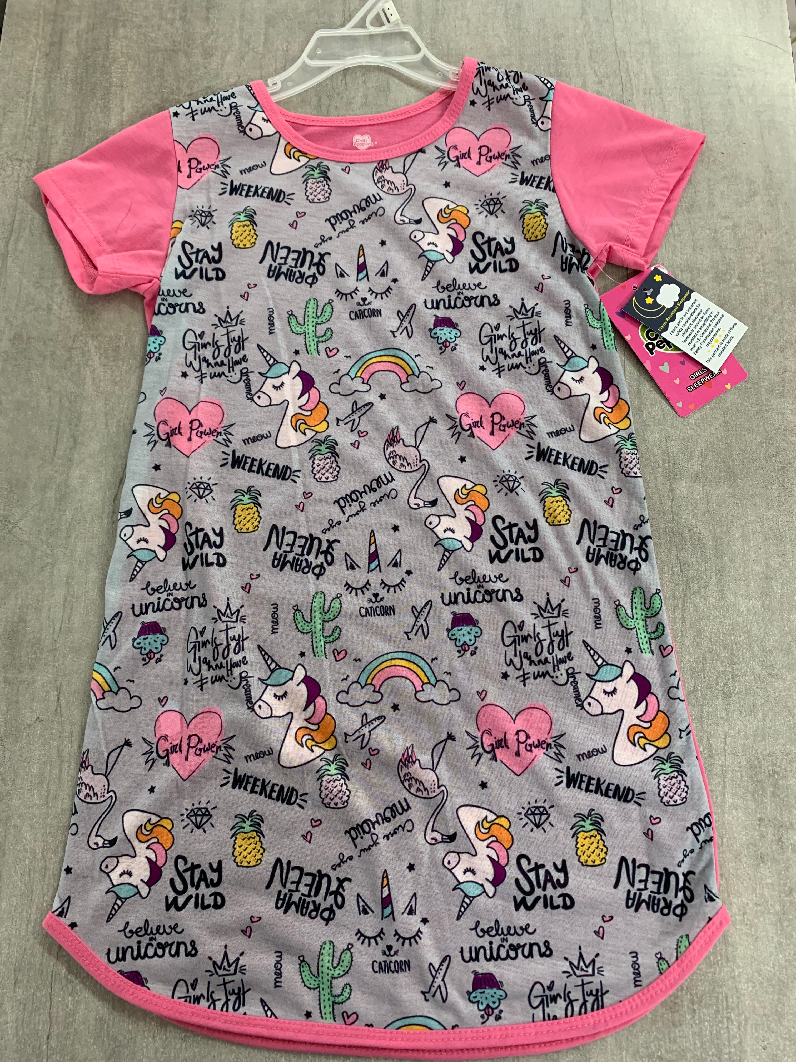 GIRLS DORM SHIRT - PNK-UNICORN