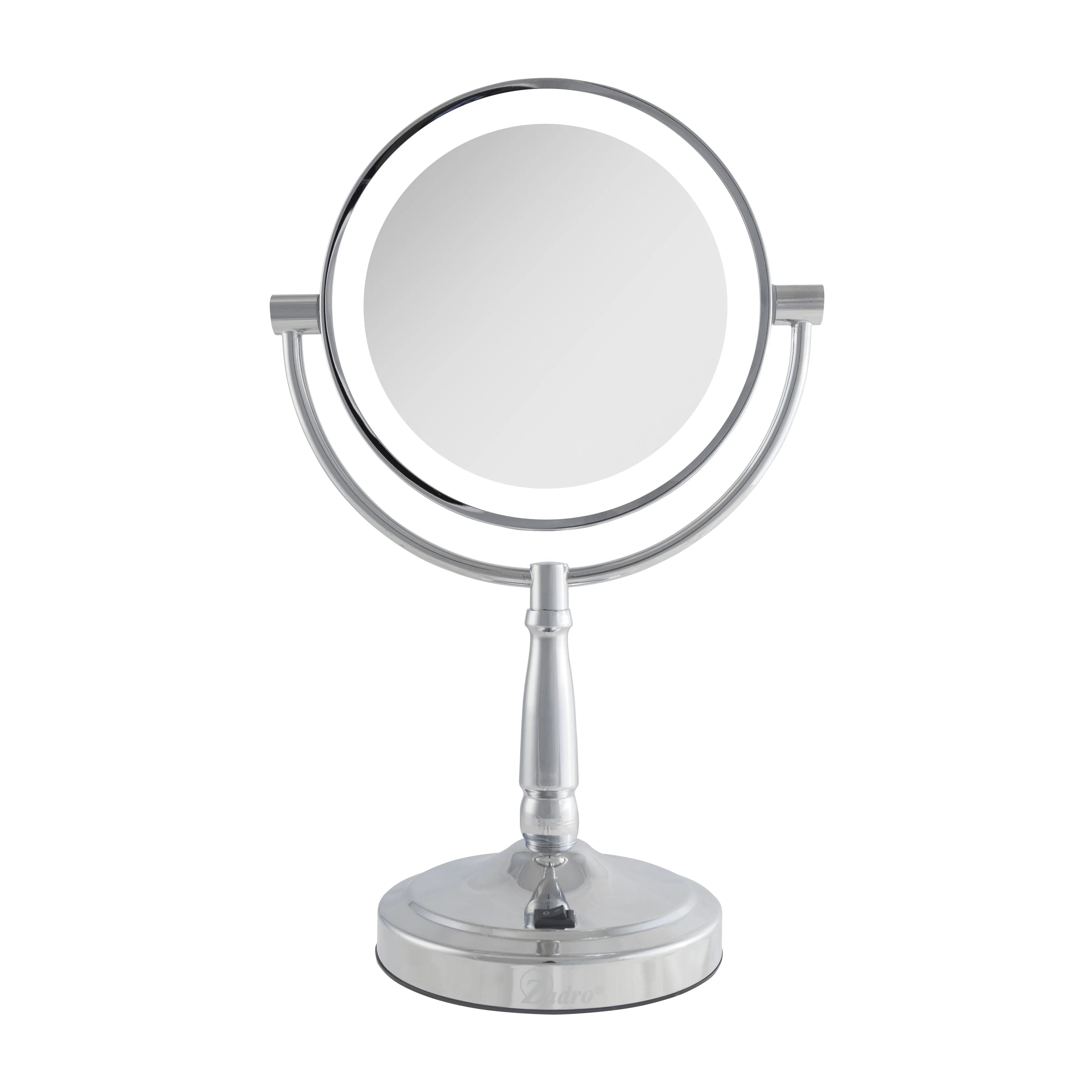9" Round LED Cordless Dual-Sided Mirror 10X/1X