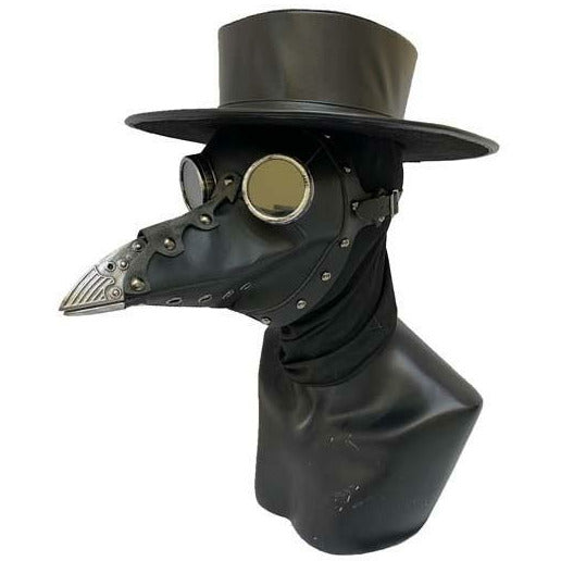 Black Plague Doctor Mask with Goggles