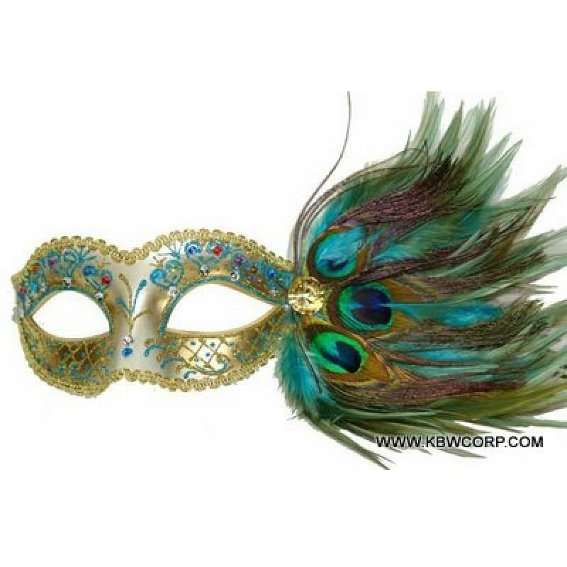 Peacock Mask w/Feathers