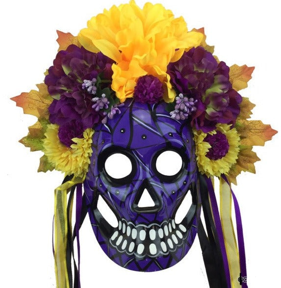Day of the dead purple with flowers on top