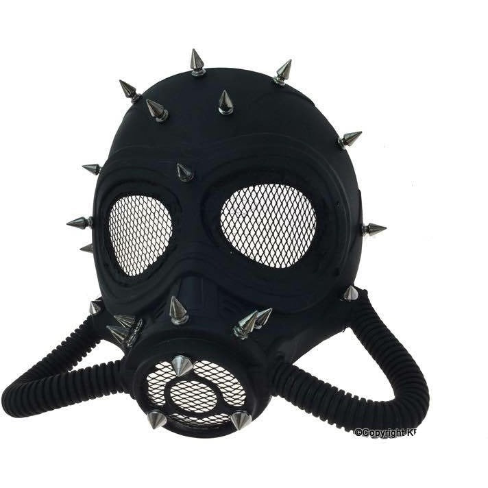 Black Gas Mask with Spikes