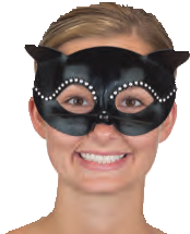 BLACK CAT MASK WITH RHINESTONES