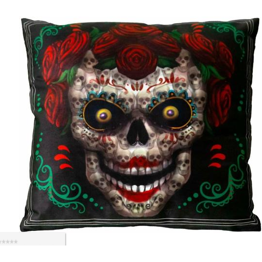 DAY OF THE DEAD SKULL LIGHT UP PILLOW