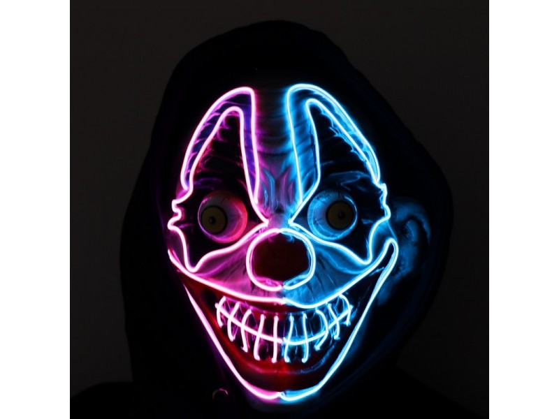 Neon light clown mask in 4 Colors