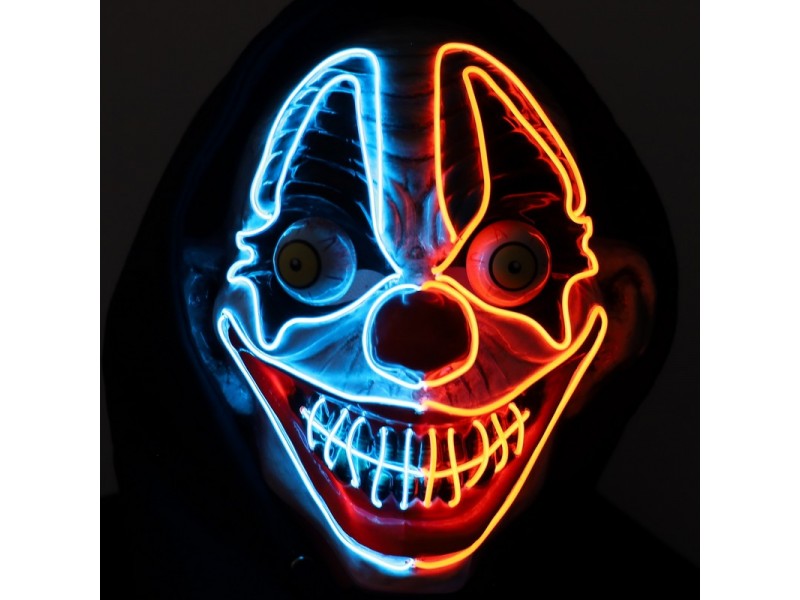 Neon light clown mask in 4 Colors