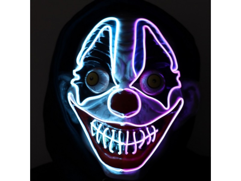 Neon light clown mask in 4 Colors