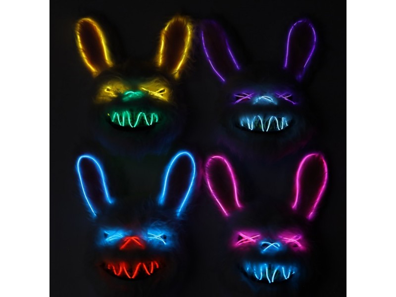Rainbow Rabbit Ligt up Mask - Conejo Assesino
