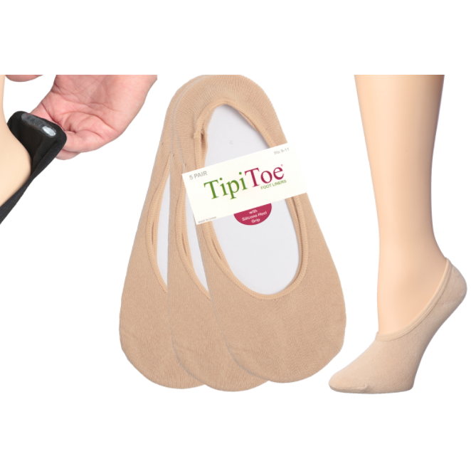 Women's Foot Liners with Gel Silicone 3-Pair