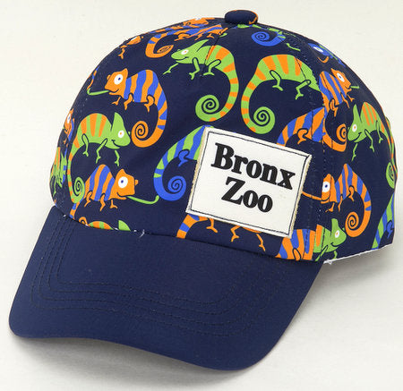 Tot Adjustable Polyester Cap With Printed Lizards Assorted Colors