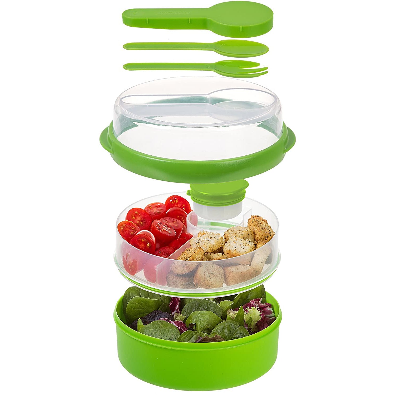 On the Go Hand Held Lunch Box/Salad Bowl Green