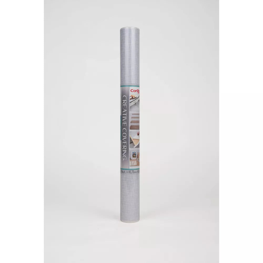 Grip Prints Linen Pewter 18 in. x 14 ft