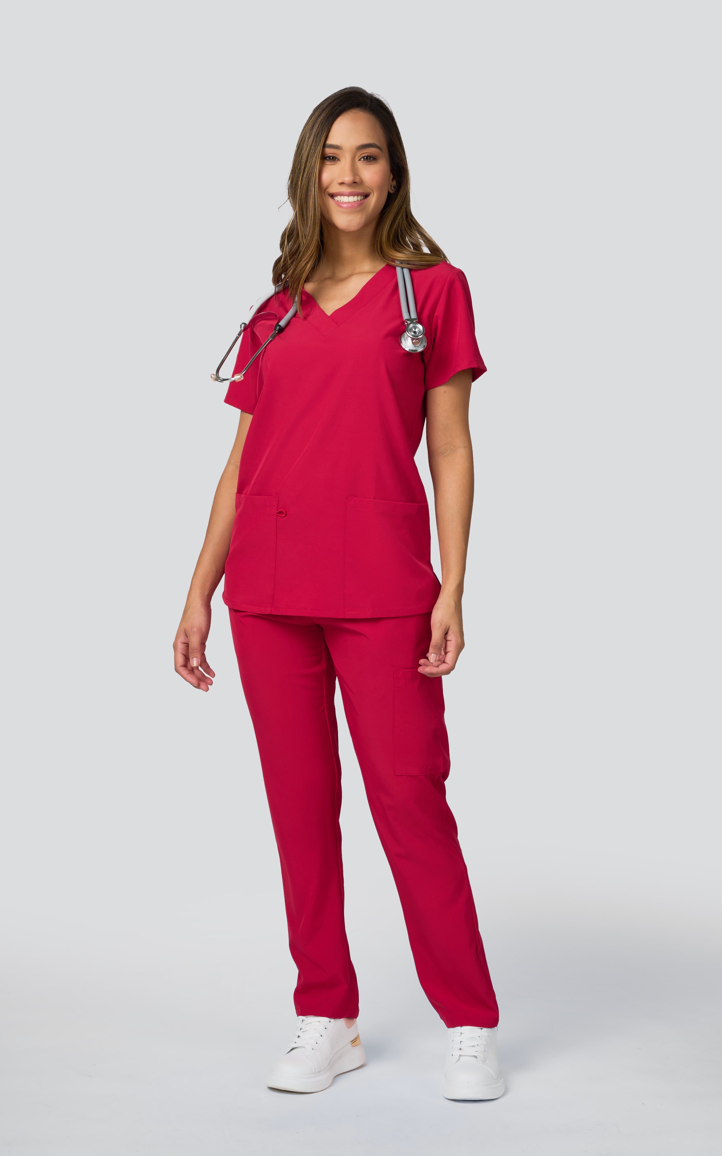 UNIFORME STRECH ROJO MODELO JOGGER (SLIM FIT)