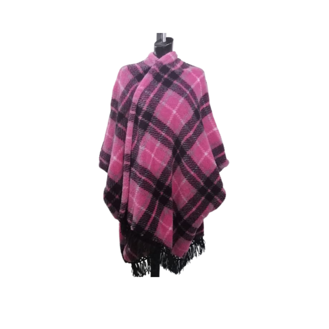 Pijama Poncho Rosa con Negro