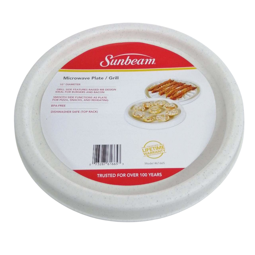 Microwave plate with grill