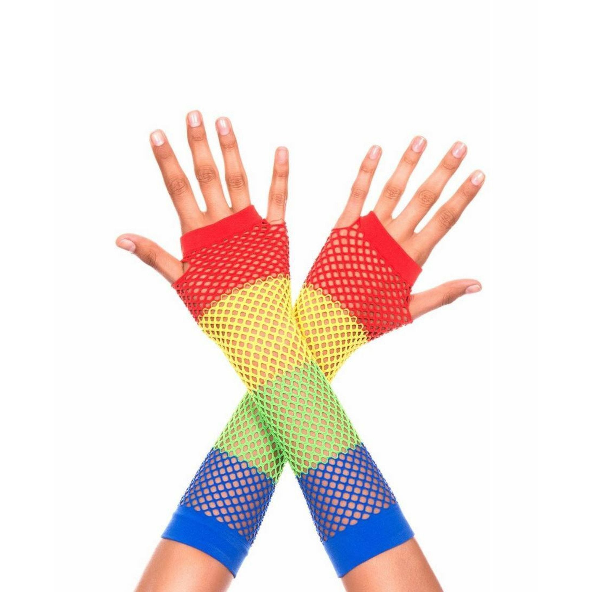 RAINBOW FISHNET GLOVES
