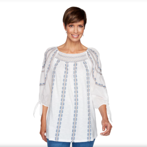 BLUSA DE ARENA Y OCEANO CON MANGAS LARGAS RUBY RD