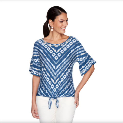 BLUSA AZUL CON DIENTES RUBY RD