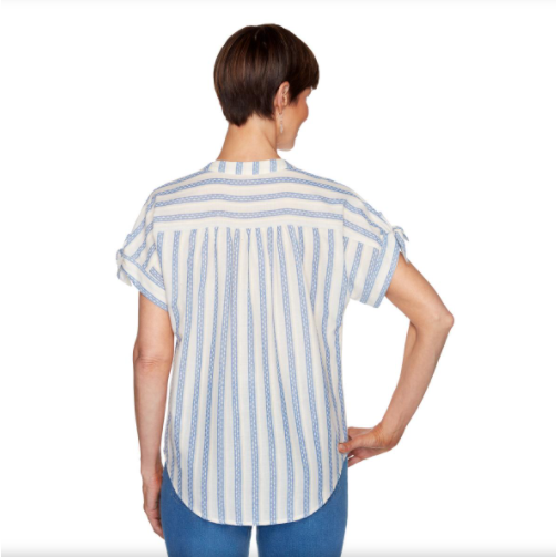 BLUSA DE RAYAS OCEANO Y ARENA RUBY RD