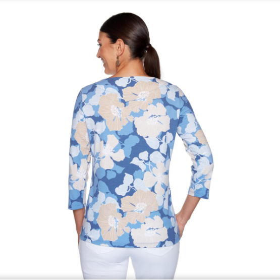 BLUSA CON DECORACIONES DE FLORES RUBY RD