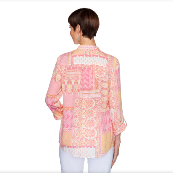 Blusa Orange Multicolor Ruby Rd X