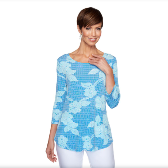 BLUSAS ELEGANTES CON ESTAMPADO DE FLORES Y MANGAS LARGAS RUBY RD