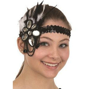 SEQUIN HEADBAND FEATHERS & JEWELS