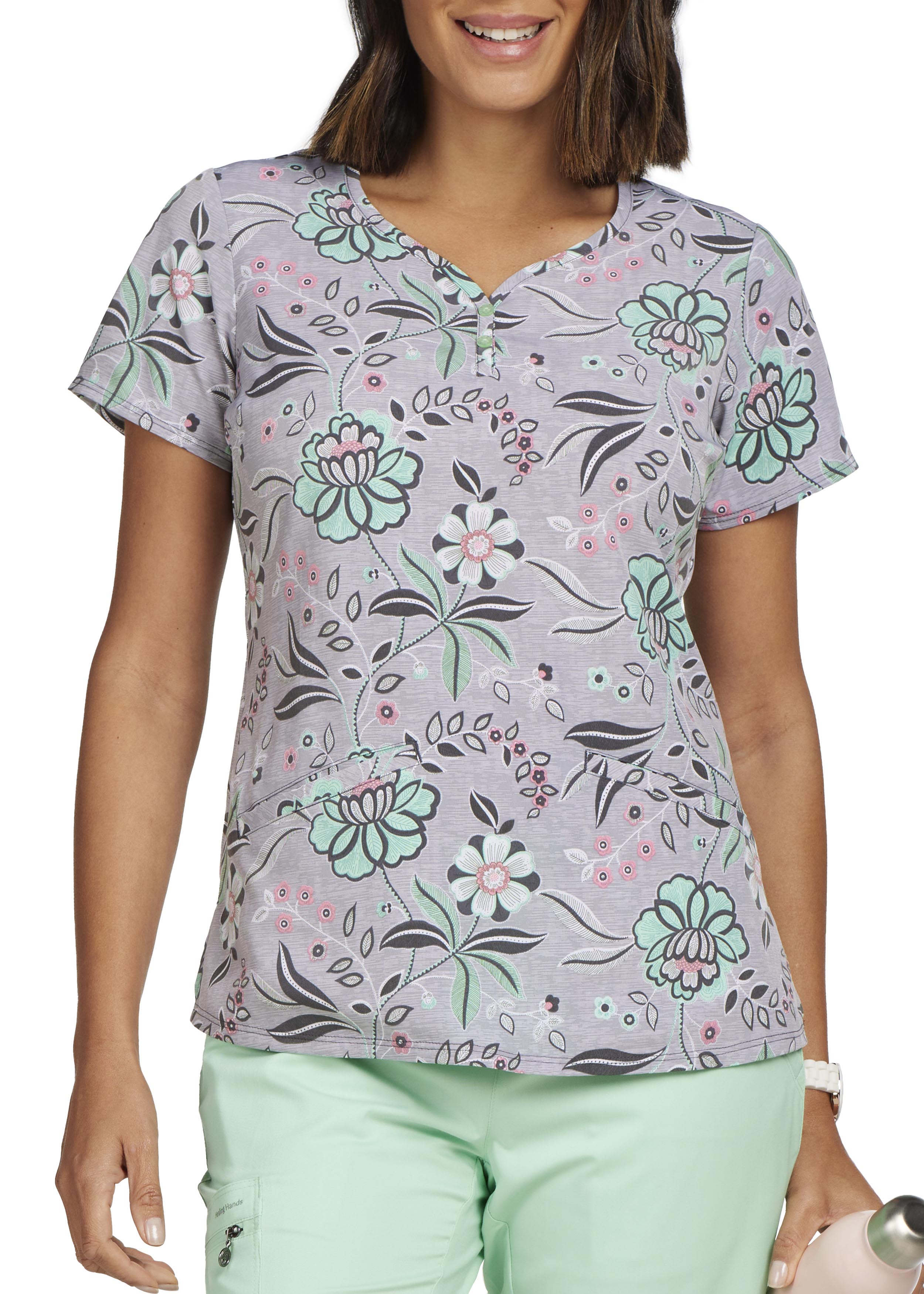 Two-Button Jewel Neck Top Simply Sweet