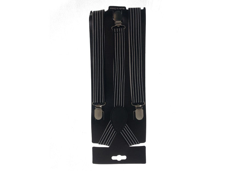 Suspender Black whit White Stripes