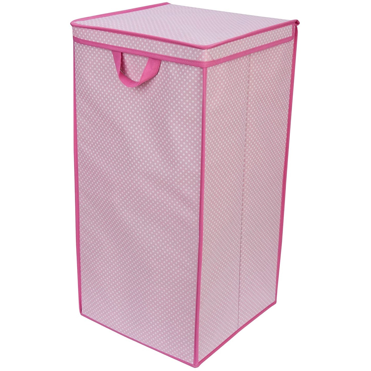 Tall Nursery Clothing Hamper Barely Pink Polka Dot