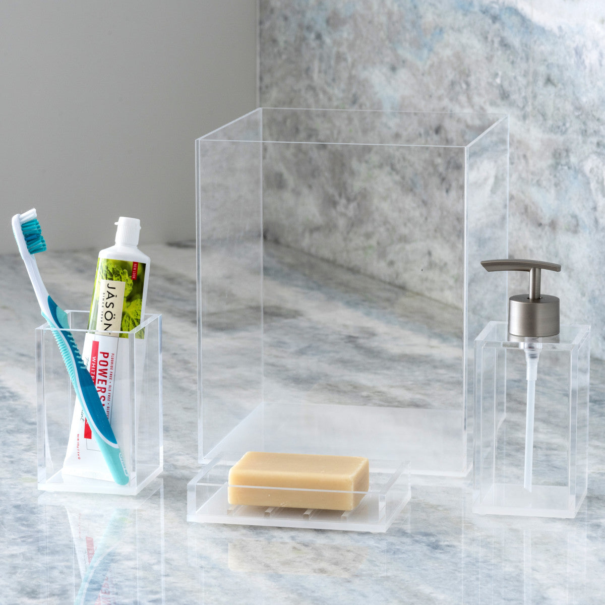 WHITE TOOTHBRUSH HOLDER CLEAR