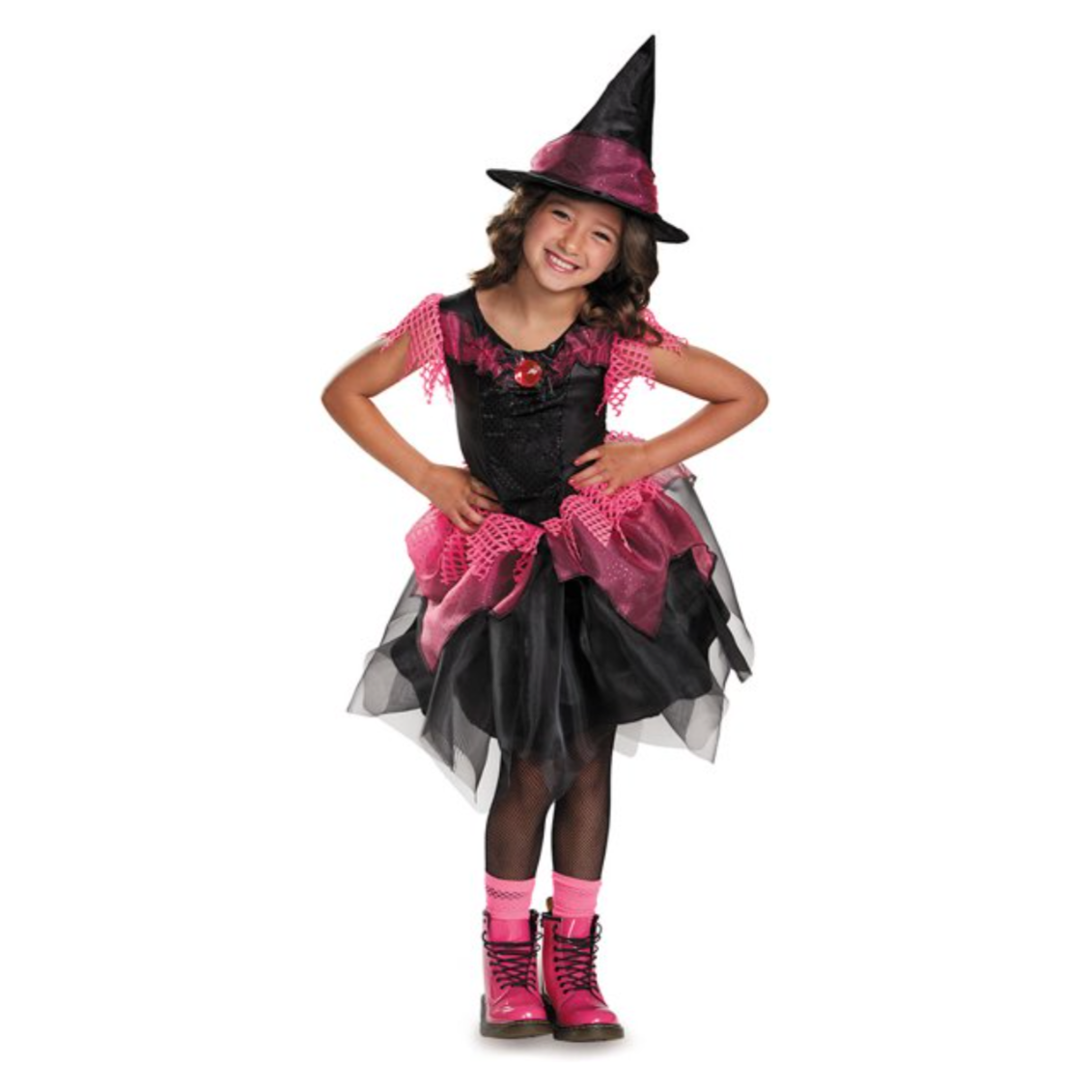 BUBBLE GUM PINK WITCH GIRL COSTUME
