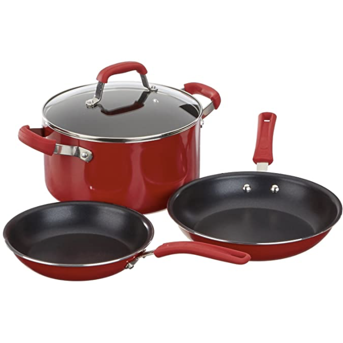 Guy Fieri 10 Piece Nonstick Aluminum Cookware Set, Large, Red