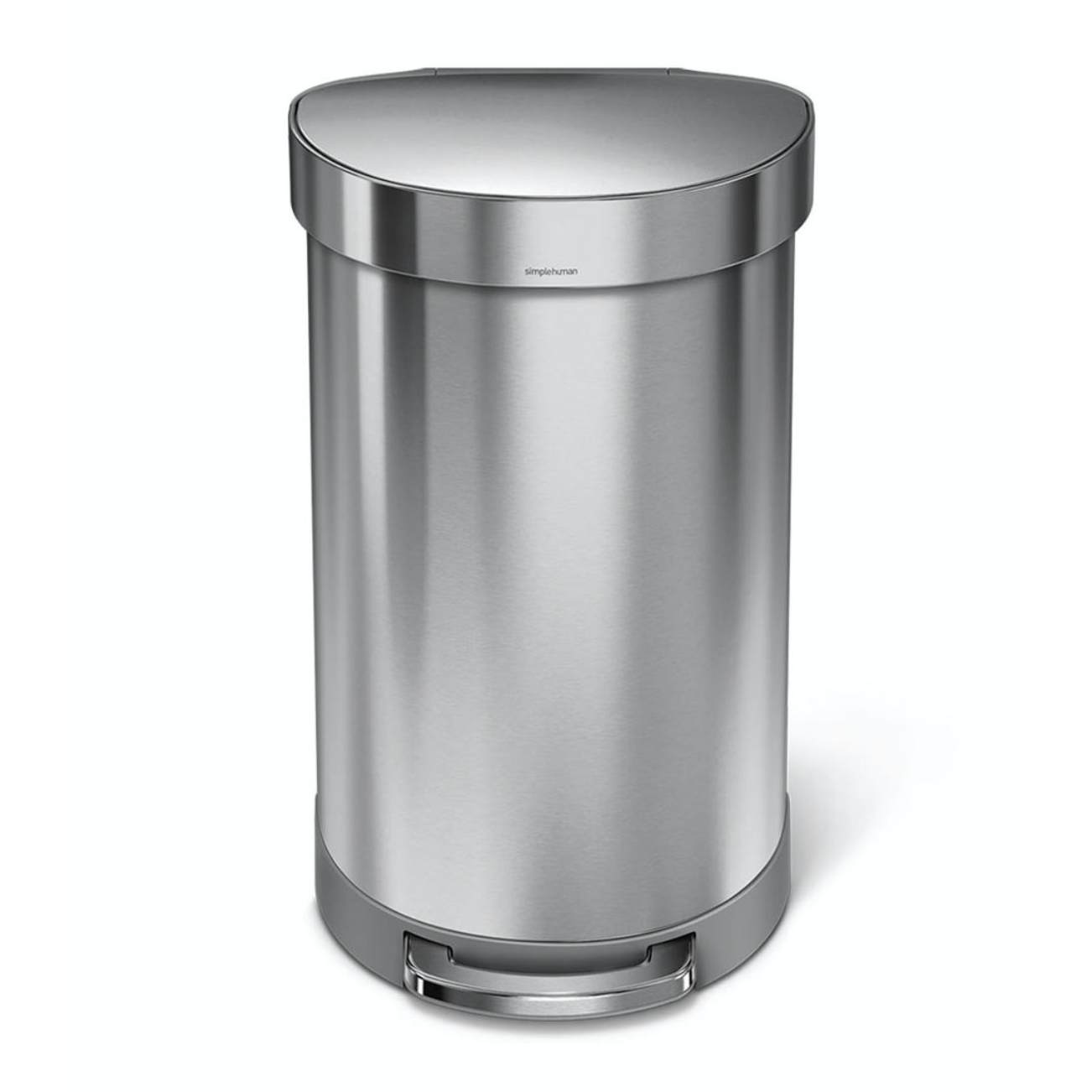 45L Semiround Step Can Brushed
