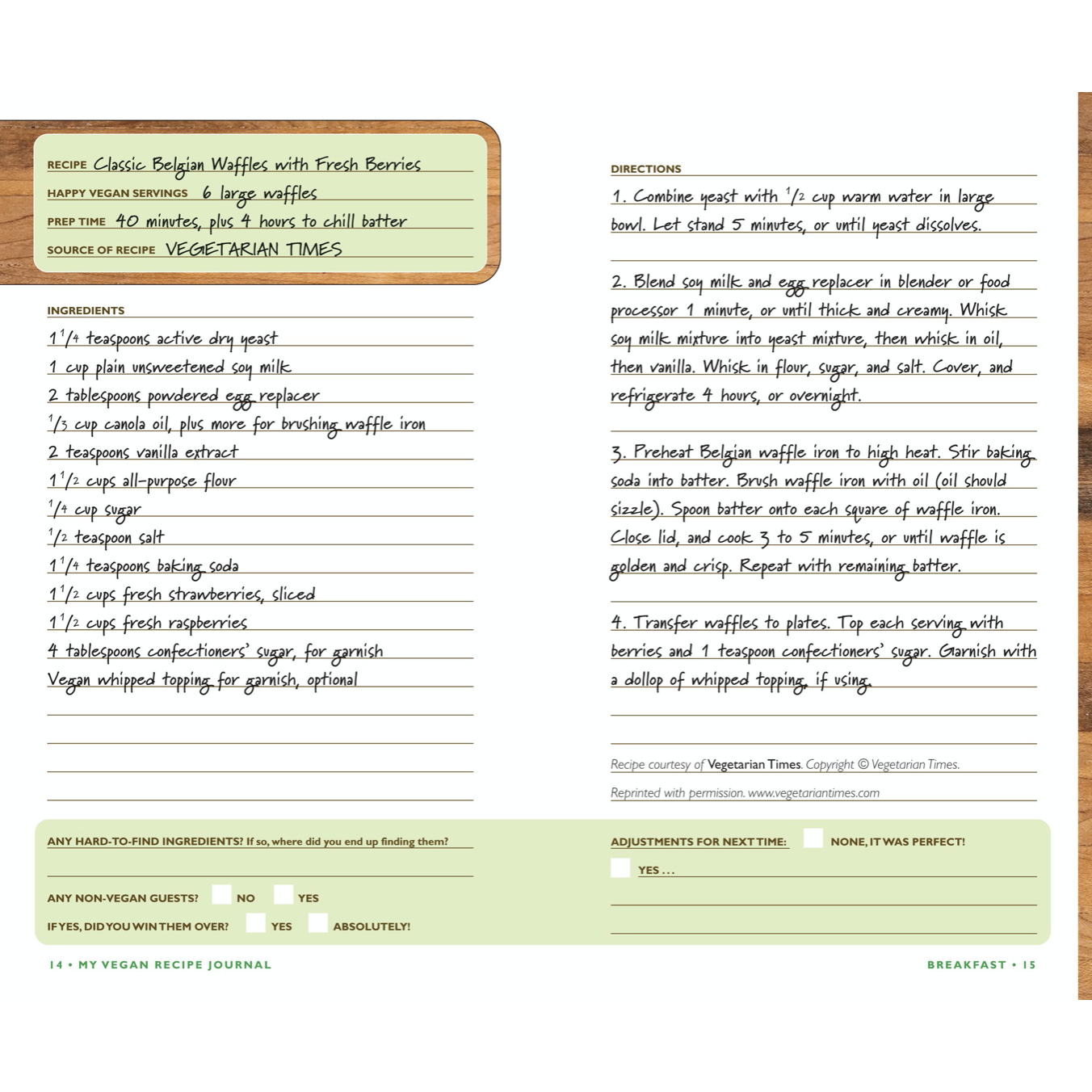 My Vegan Recipe Journal