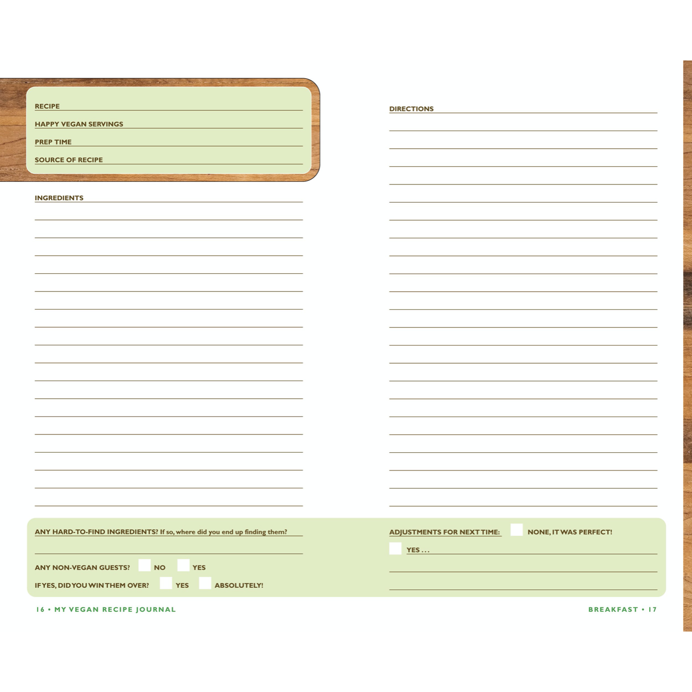 My Vegan Recipe Journal