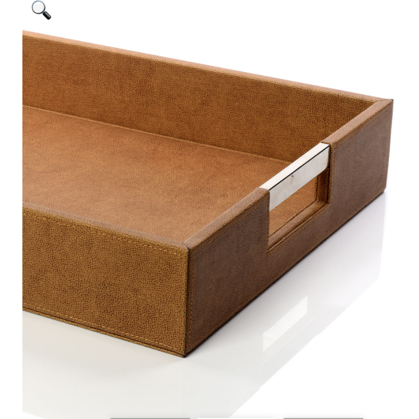 Beige Faux Leather Tray