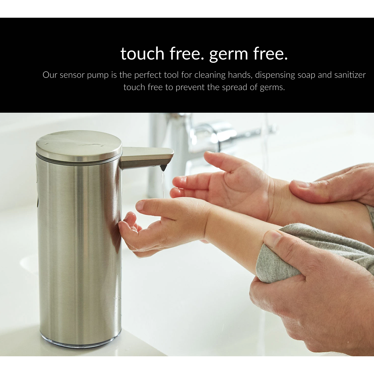 Touch-free Sensor Pump Brass Stainless Steel