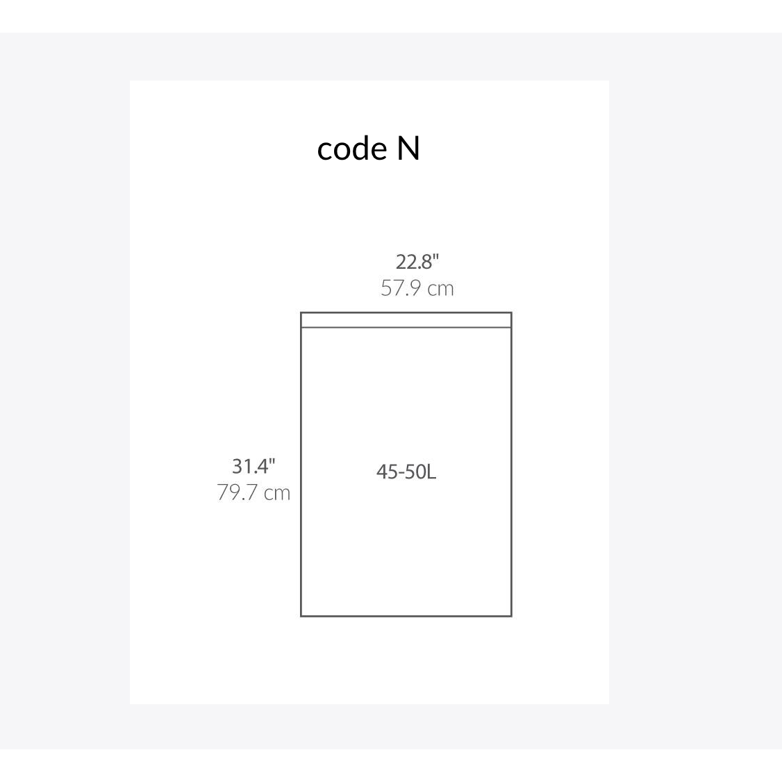 Code N 60 Custom fit liners 45-50L
