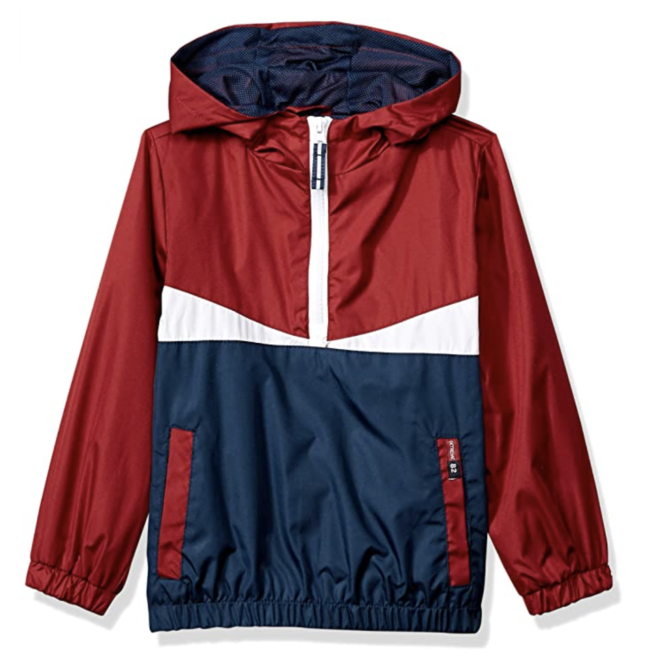Chaqueta de lluvia Vino con azul