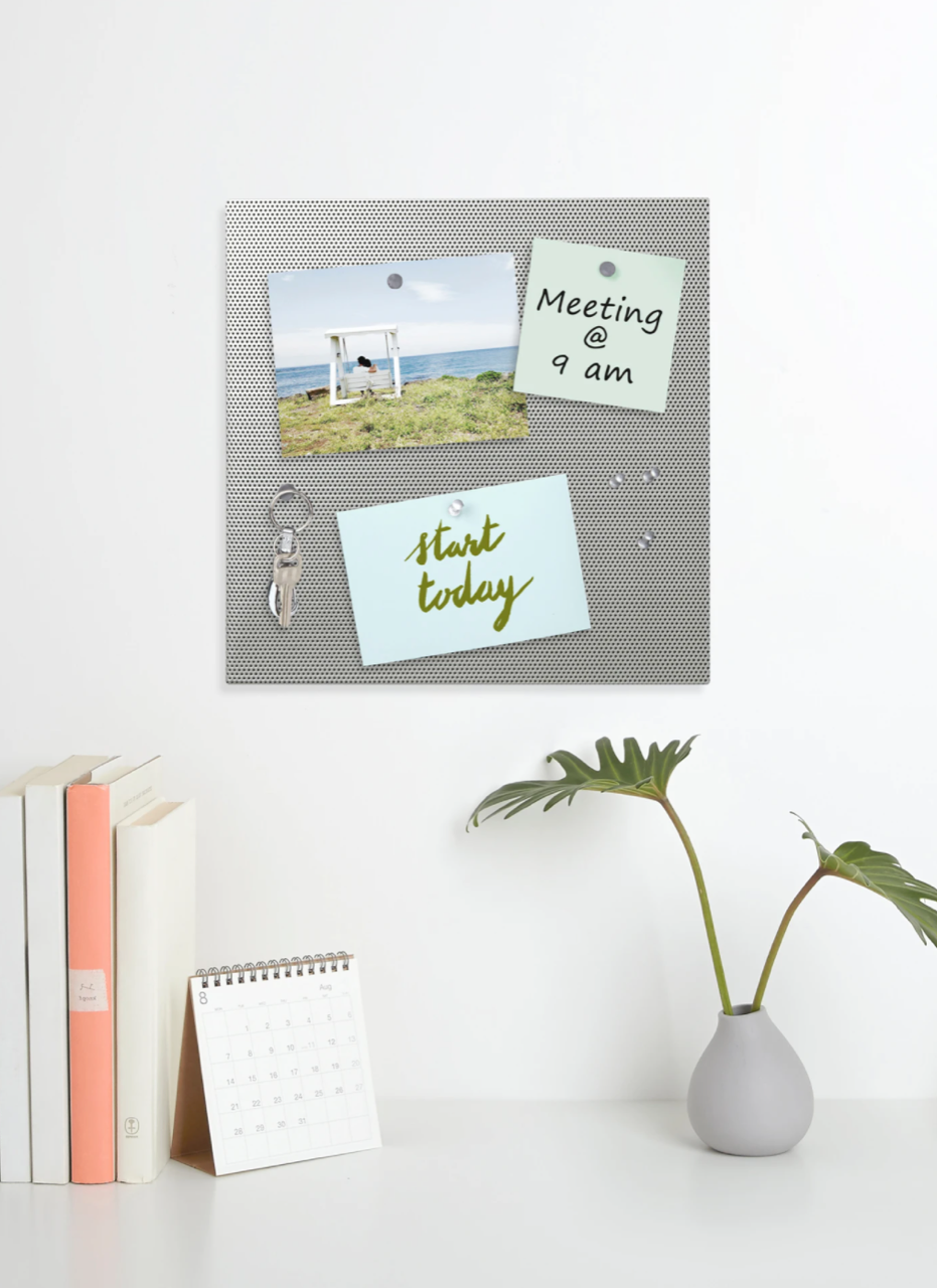 BULLETBOARD 12X12" NICKEL